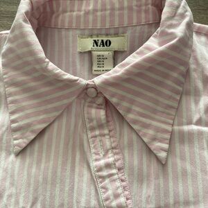 NAO Asymmetrical Pink and White Dress
